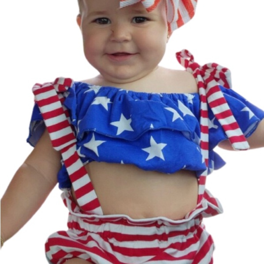 STARS AND STRIPES 3 PIECE ROMPER - Picture 6 of 6